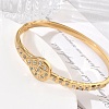304 Stainless Steel Crystal Rhinestone Hinged Cuff Bangles SA-CBAB92B-20G-4