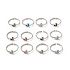 Rhinestone Heart Open Cuff Ring RJEW-K237-02P-1