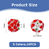 10Pcs 5 Colors Handmade Lampwork Beads LAMP-FI0001-01-2