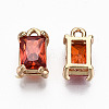 Brass Glass Rhinestone Pendants X-GLAA-S179-21E-RS-3