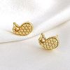 Brass Honeycomb Stud Earrings WGF1300-02-1