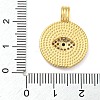 Rack Plating Brass Micro Pave Clear Cubic Zirconia Pendants KK-Z063-14G-01-2