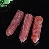 Point Tower Natural Strawberry Quartz Healing Stone Wands PW-WG27186-01-4