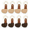 10Pcs 2 Style Wooden & Imitation Leather Pendant Keychain KEYC-TA0001-23-8