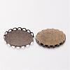 Brass Lace Edge Bezel Cups KK-E185-AB-NF-2