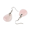 Natutal Rose Quartz Dangle Earrings EJEW-F343-A07-3