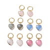 Natural Gemstone Heart Dangle Earrings EJEW-JE05068-1