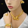 Alloy Pendant Necklaces & Stud Earrings & Bangles & Rings Sets FS-WGECFB6-01-2