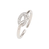 Brass Micro Pave Cubic Zirconia Finger Rings RJEW-C153-01P-02-4