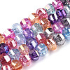 Transparent Electroplate Glass Beads Strands X-EGLA-N006-078I-1