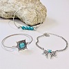 5Pcs 5 Styles  Bohemian Style Alloy Bangles WGC966A-04-2