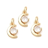 Rack Plating Brass Micro Pave Clear Cubic Zirconia Pendants KK-E081-11G-2