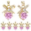 8Pcs Brass Micro Pave Cubic Zirconia Pendants FIND-BBC0004-28B-02-1