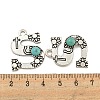 Synthetic Turquoise & Alloy Pendants PALLOY-H146-01AS-S-3