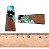Opaque Resin & Walnut Wood Pendants RESI-T058-04K-4