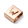 Ion Plating(IP) 304 Stainless Steel Square Slide Charms STAS-L132-05W-RG-2