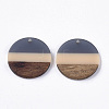 Two Tone Transparent Resin & Walnut Wood Pendants X-RESI-S358-78-A01-2