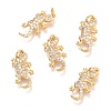 Brass Micro Pave Clear Cubic Zirconia Pendants X-ZIRC-O036-46G-1