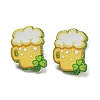 Saint Patrick's Day Theme Acrylic & 304 Stainless Steel Stud Earring for Women Men LS-EJEW-H112-01D-1