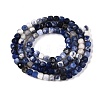 Gradient Color Natural Sodalite Beads Strands G-N342-114-3