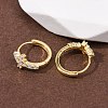 Cross 925 Sterling Silver Micro Pave Clear Cubic Zirconia Hoop Earrings EJEW-K317-06G-2
