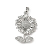 Brass Micro Pave Clear Cubic Zirconia Pendants KK-F924-12P-1