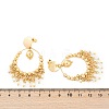 Brass ABS Plastic Pearl Dangle Stud Earrings EJEW-U040-06G-5