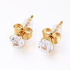 Brass Cubic Zirconia Pendant Necklaces & Stud Earrings Jeweley Sets SJEW-L154-12-7