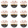 9Pcs Handmade Printed Porcelain Beads PORC-TADJ0001-01B-1