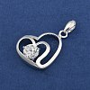 Fine Silver Pave Clear Cubic Zirconia Pendants STER-P069-03B-S-2