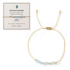 Bohemian Style Copper Aquamarine Bead Bracelet with Card IX7859-9-1