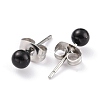 Acrylic Imitation Pearl Ball Stud Earrings STAS-Z035-05B-02-2
