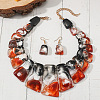 Trapezoid Acrylic Beaded Necklaces & Dangle Earrings Sets for Women WGD2EAB-04-1