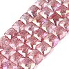 Electroplate Transparent Crackle Glass Beads Strands EGLA-Q135-02A-B07-1