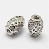 Brass Micro Pave Cubic Zirconia Beads ZIRC-F038-15P-FF-1