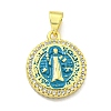 Rack Plating Brass Micro Pave Cubic Zirconia Pendants KK-B091-22G-06-1
