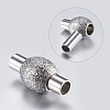 304 Stainless Steel Magnetic Clasps with Glue-in Ends STAS-F132-16P-3mm-2