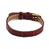 Leather Textured Bracelet Straps Slide Wristbands for Slide Charms AJEW-K232-01G-01-2