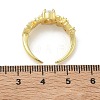 Brass Micro Pave Cubic Zirconia Cuff Open Rings RJEW-C163-25B-G-5