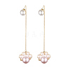 Glass Pearl Dangle Earrings EJEW-JE03771-02-1