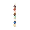 7 Chakra Mixed Gemstone Copper Wire Wrapped Big Pendants PALLOY-JF01899-01-2