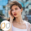 16Pcs 2 Colors Twist Rings Brass Hoop Earrings for Women EJEW-UN0003-27-5