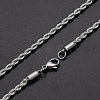 304 Stainless Steel Rope Chain Necklaces NJEW-T012-03-66-S-1