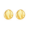 Stylish Stainless Steel Flat Round Striped Button Stud Earrings NI1376-5