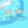 Brass Micro Pave Clear Cubic Zirconia Stud Earrings EJEW-C122-06G-1