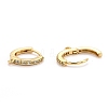 Brass Micro Pave Clear Cubic Zirconia Huggie Hoop Earring Findings X-EJEW-O107-01G-2