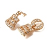 Brass Micro Pave Clear Cubic Zirconia Fold Over Clasps CU-CBA4292-12G-2