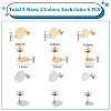 Unicraftale 36Pcs 6 Styles 304 Stainless Steel Stud Earring Findings STAS-UN0056-38-3