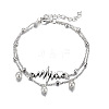 Alloy Heartbeat & Plastic Pearl Bead Tassel Double Layer Anklets for Women FS-WG27204-01-5
