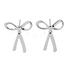 Rack Plating Bowknot Brass Stud Earrings for Women EJEW-NH0002-03P-1